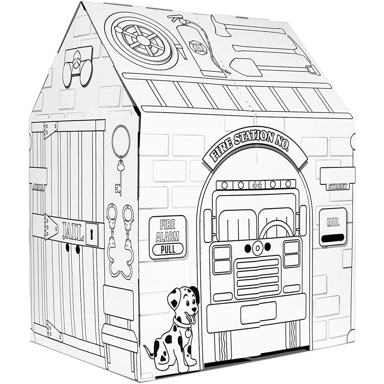 Easy Playhouse Police and Fire Station Clubhouse